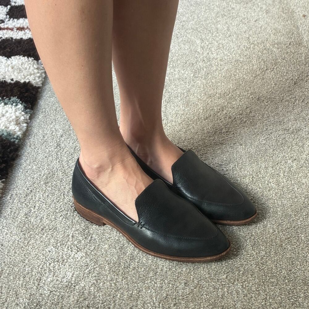 Madewell Leather Loafer Black Frances Pointed Toe Cloudlift Padding Size 6